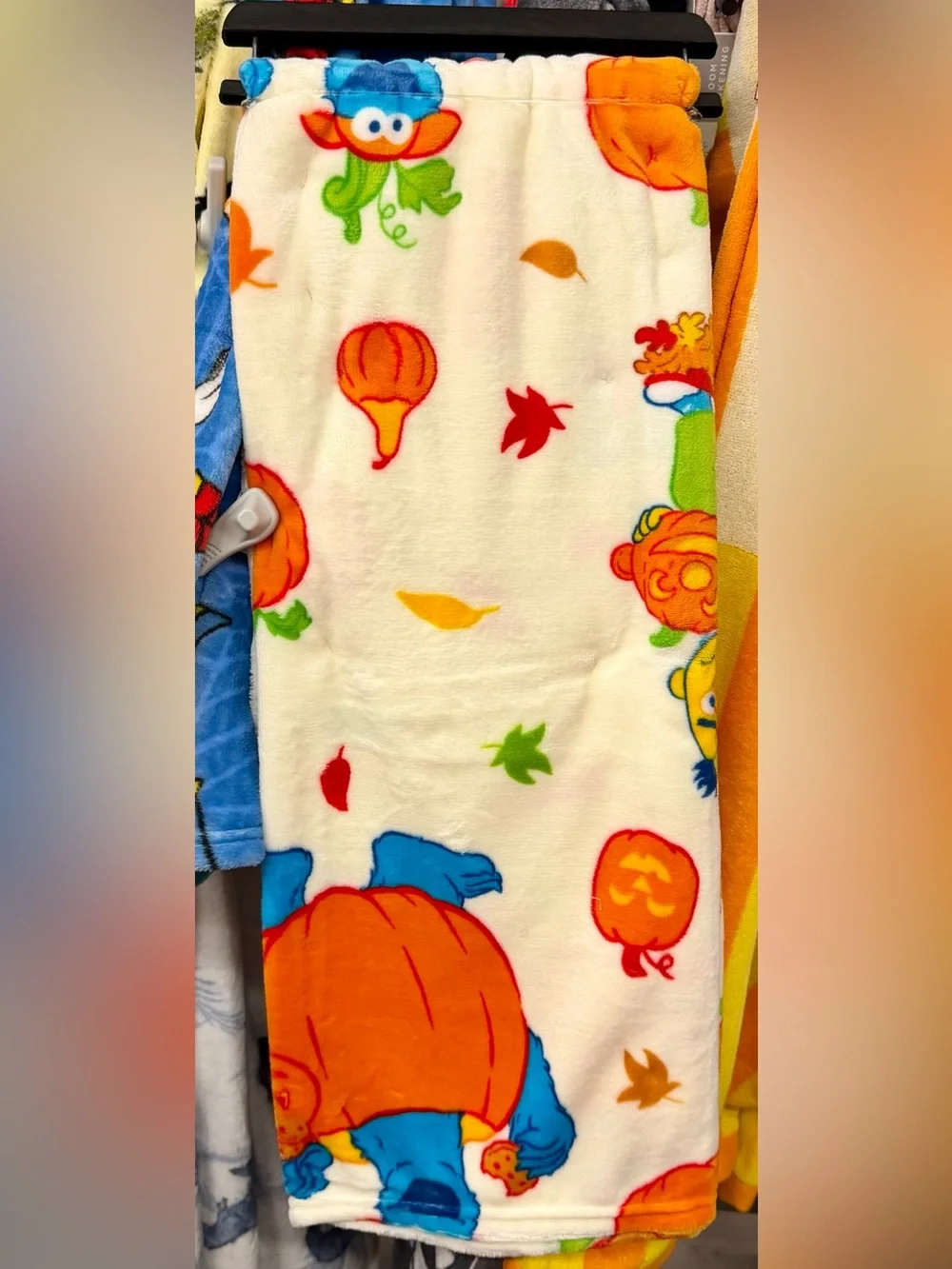 sesame street halloween plush blanket throw